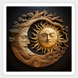 Sun and Moon - Balance of Day and Night Sticker